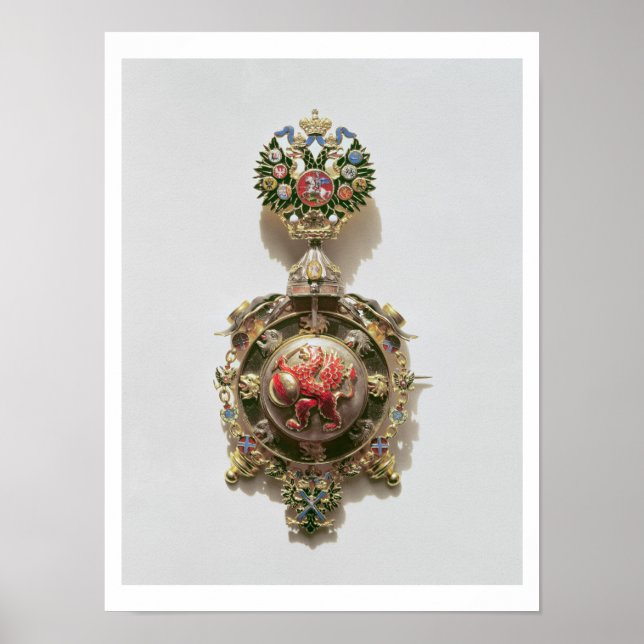 Enamelled medallion depicting the coat of arms of poster (Front)