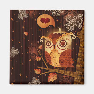 Enamoured Owl Magnet