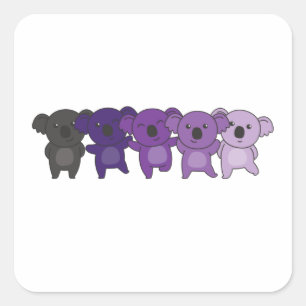 Enbian Flag Pride Lgbtq Cute Koala Square Sticker