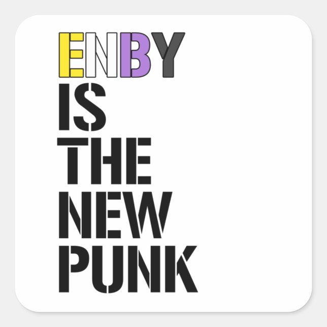 Enby is the new punk square sticker (Front)
