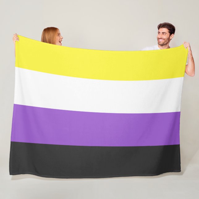 Enby (Non-binary Pride) Flag Fleece Blanket (In Situ)