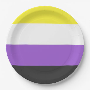 Enby (Non-binary Pride) Flag Paper Plate