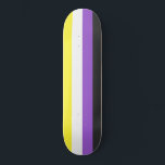 Enby (Non-binary Pride) Flag Skateboard<br><div class="desc">This design features the non-binary pride flag, which represents people who identify as non-binary (also spelled nonbinary) or genderqueer, involving a spectrum of gender identities that are not exclusively masculine or feminine‍, but are outside the gender binary. Non-binary identities can fall under the transgender umbrella, since many non-binary people identify...</div>