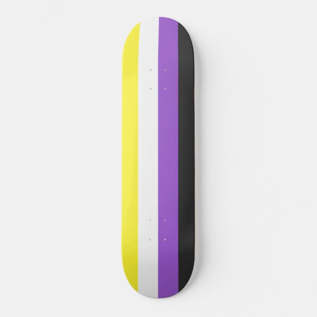 Enby (Non-binary Pride) Flag Skateboard (Front)