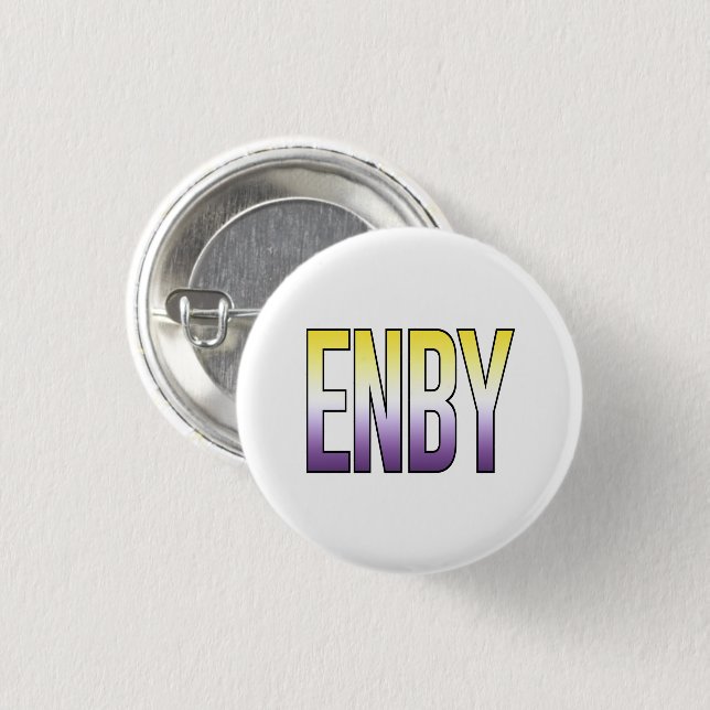 ENBY - Nonbinary 3 Cm Round Badge (Front & Back)