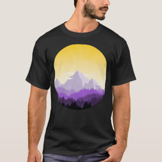 Enby Range Circle (Subtle Non-Binary Flag Landscap T-Shirt