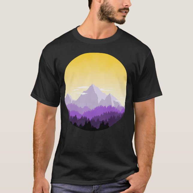 Enby Range Circle (Subtle Non-Binary Flag Landscap T-Shirt (Front)