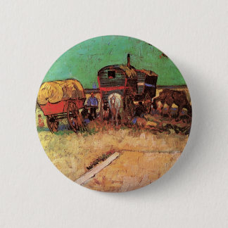 Encampment of Gypsies with Caravans by van Gogh 6 Cm Round Badge