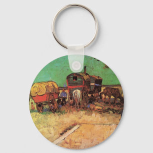 Encampment of Gypsies with Caravans, Van Gogh Key Ring