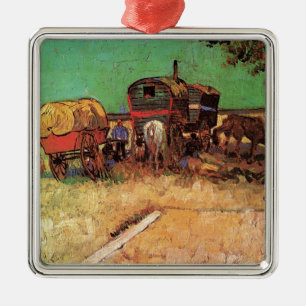 Encampment of Gypsies with Caravans, Van Gogh Metal Tree Decoration