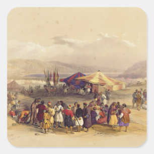 Encampment of the Pilgrims at Jericho' Volume II Square Sticker