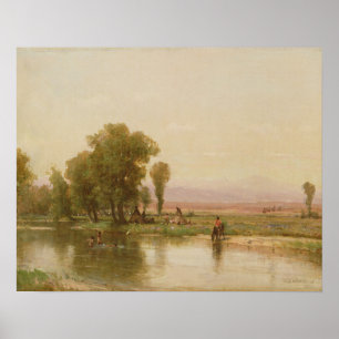 Encampment on the Platte River Poster