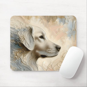 Encaustic Paint Portait of a Golden Retriever Mouse Mat