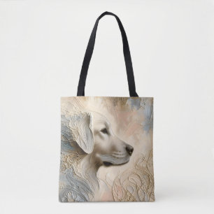Encaustic Paint Portait of a Golden Retriever Tote Bag