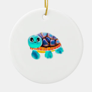 Encaustic painting turtle Copy Ceramic Tree Decoration