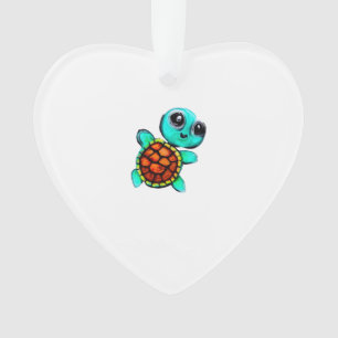 Encaustic painting turtle ornament