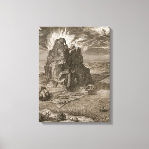 Enceladus Buried Underneath Mount Etna, 1731 (engr Canvas Print