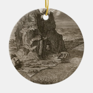 Enceladus Buried Underneath Mount Etna, 1731 (engr Ceramic Tree Decoration