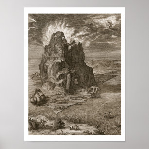 Enceladus Buried Underneath Mount Etna, 1731 (engr Poster
