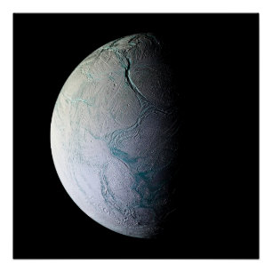 Enceladus moon Saturn astronomy universe telescope Poster
