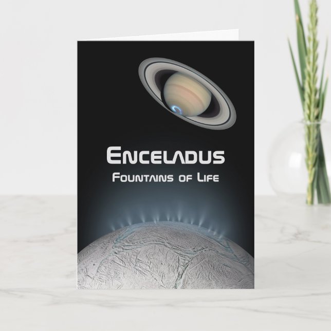 Enceladus Saturn Moon Fountains of Life Card (Front)