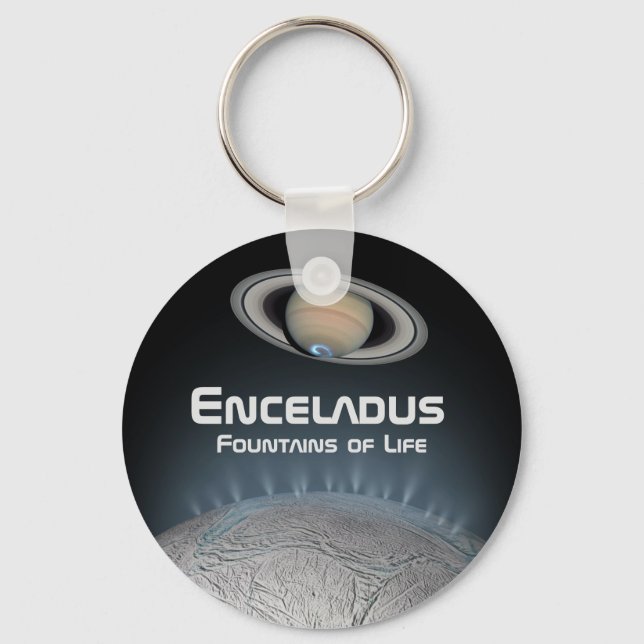 Enceladus Saturn Moon Fountains of Life Key Ring (Front)