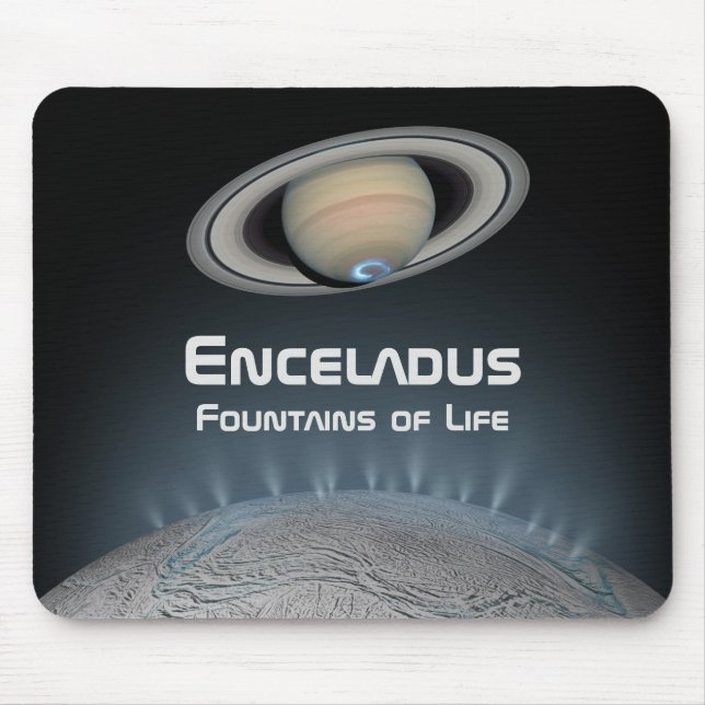 Enceladus Saturn Moon Fountains of Life Mouse Mat (Front)