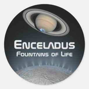 Enceladus Saturn Moon Fountains of Life Square Sti Classic Round Sticker