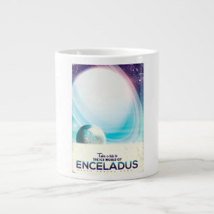 Enceladus Space travel vintage poster Large Coffee Mug