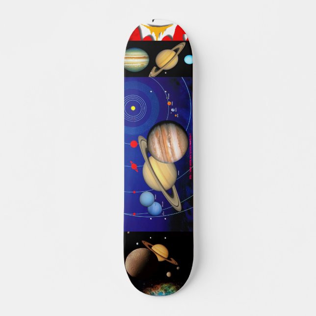 "ENCELATUS & SATURN in SPACE" Skateboard (Front)