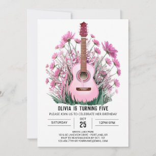  Enchanted Acoustic Ballad Guitar Birthday Invitation