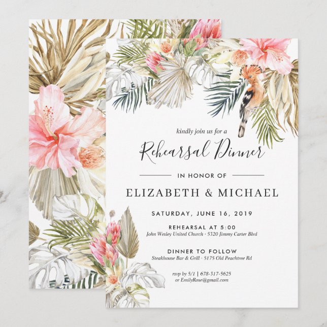 Enchanted African Safari Rehearsal Dinner Invitation (Front/Back)