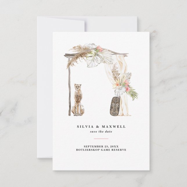 Enchanted African Safari Wedding Save the Date (Front)