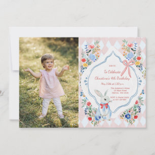 Enchanted Alice in Wonderland Birthday Photo Invitation