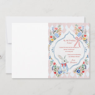 Enchanted Alice in Wonderland Birthday Photo Thank You Card