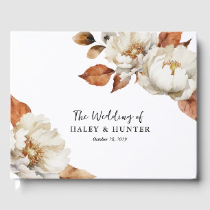 Enchanted Autumn Botanical Blooms Wedding Guest Book