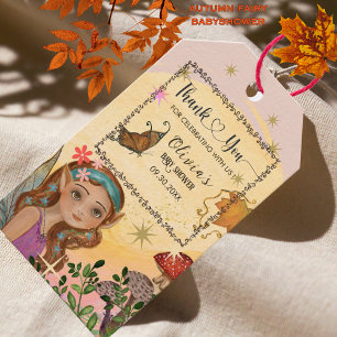 Enchanted Autumn Fairy Baby Shower Thank You Gift Tags