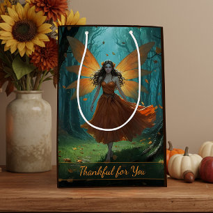 Enchanted Autumn Fairy Thanksgiving Fantasy Art Medium Gift Bag