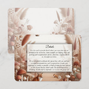 Enchanted Autumn Forest Foxes Wedding Enclosure Card