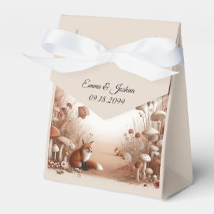 Enchanted Autumn Forest Foxes Wedding Favour Box