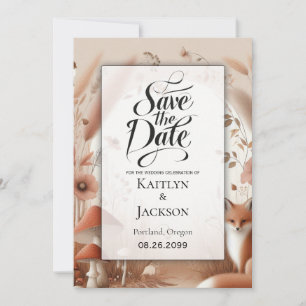 Enchanted Autumn Forest Foxes Wedding Save The Date