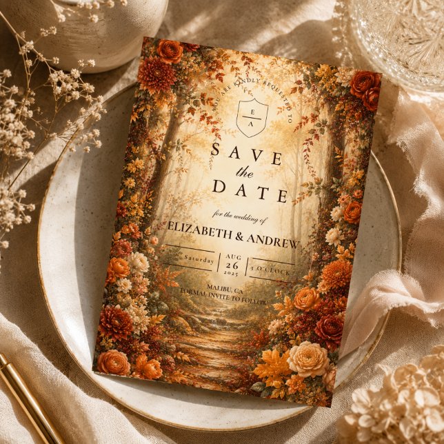 Enchanted Autumn Forest Wedding Save The Date (Creator Uploaded)