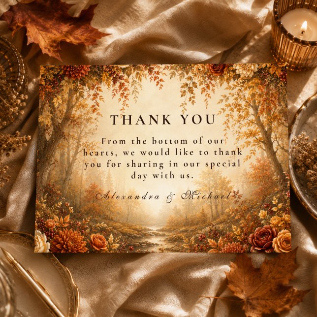 Enchanted Autumn Forest Wedding Thank You Card (Creator Uploaded)
