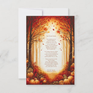Enchanted Autumn Harvest Silhouette Wedding Thank You Card