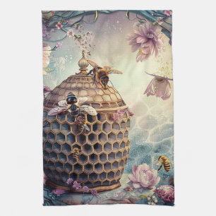 Enchanted Bee Garden Fantasy (10) Tea Towel