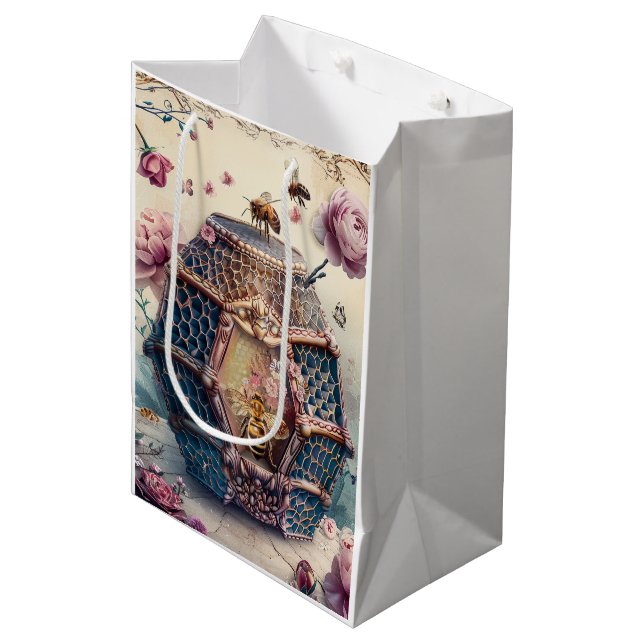 Enchanted Bee Garden Fantasy (11) Medium Gift Bag (Front Angled)
