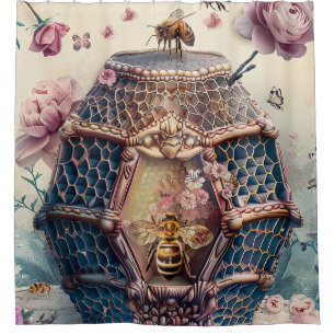 Enchanted Bee Garden Fantasy (11) Shower Curtain