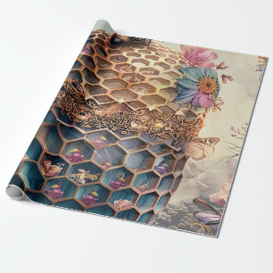 Enchanted Bee Garden Fantasy (12) Wrapping Paper
