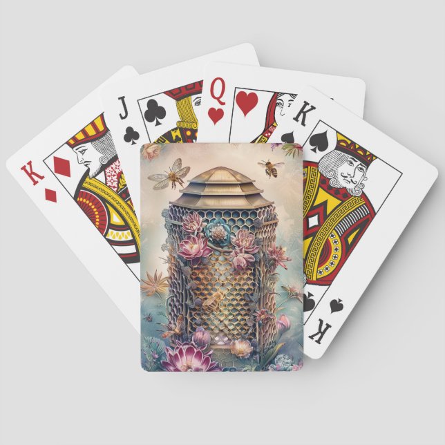 Enchanted Bee Garden Fantasy (1) Playing Cards (Back)