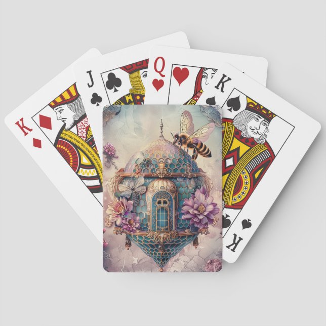 Enchanted Bee Garden Fantasy (2) Playing Cards (Back)